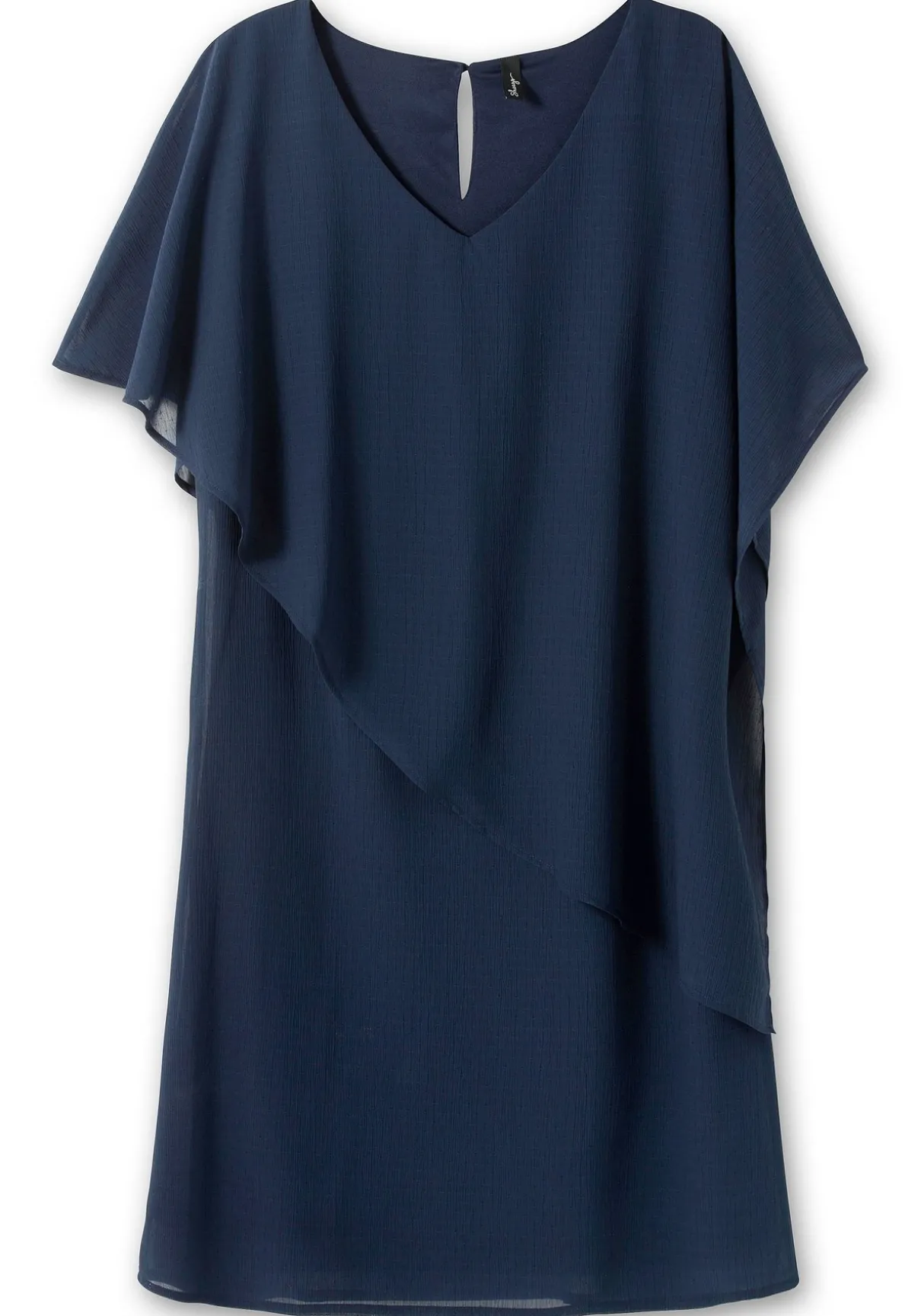 Cocktailkleid mit asymmetrischem Cape, aus Chiffon
