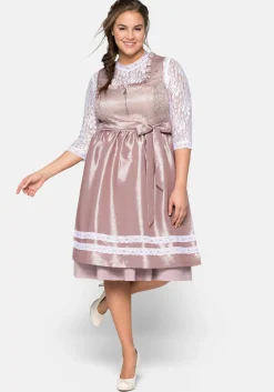 Dirndl 3-teilig mit Schürze und Spitzenbluse