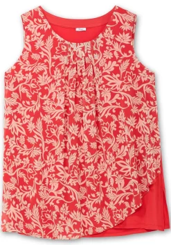 Doppellagiges Blusentop mit Chiffon