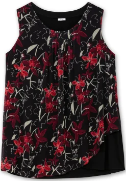 Doppellagiges Blusentop mit Chiffon