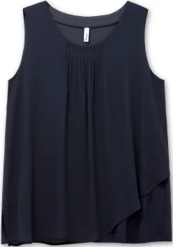 Doppellagiges Top aus Chiffon und Jersey