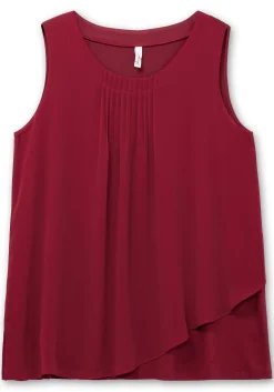Doppellagiges Top aus Chiffon und Jersey