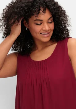 Doppellagiges Top aus Chiffon und Jersey