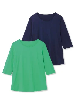Doppelpack 3/4-Arm-Shirts in leichter A-Linie