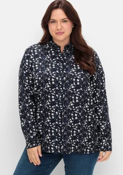 Doppelpack Blusen, uni und gemustert, aus Viskose