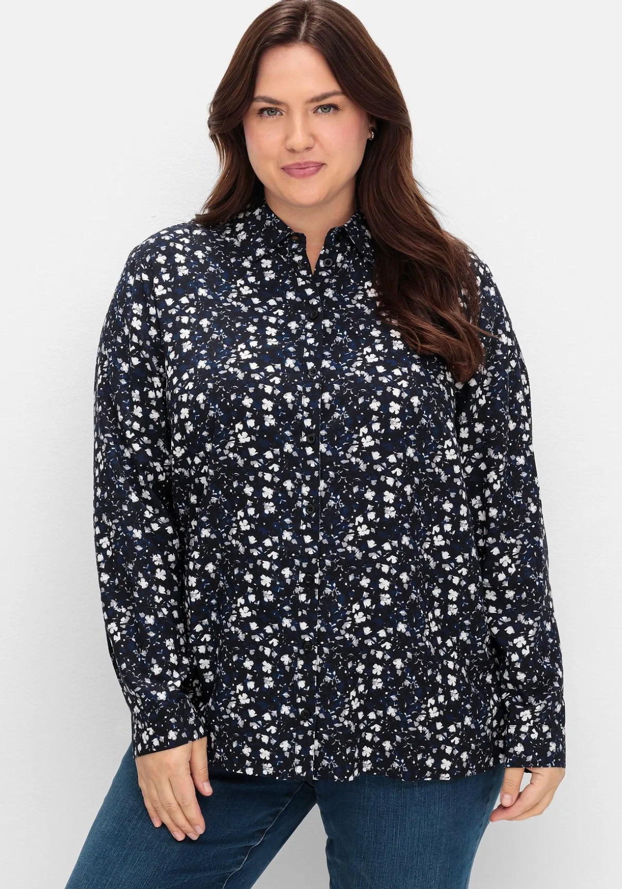 Doppelpack Blusen, uni und gemustert, aus Viskose