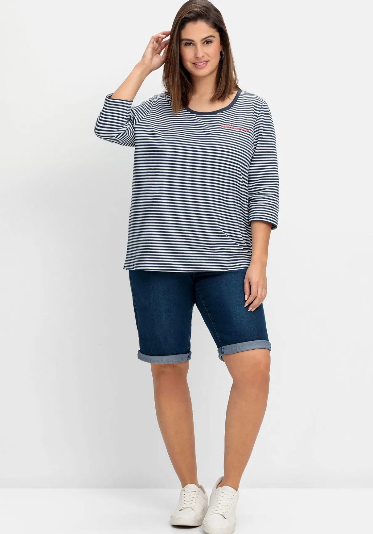 Doppelpack Jeans-Bermudas, mit Gummibund