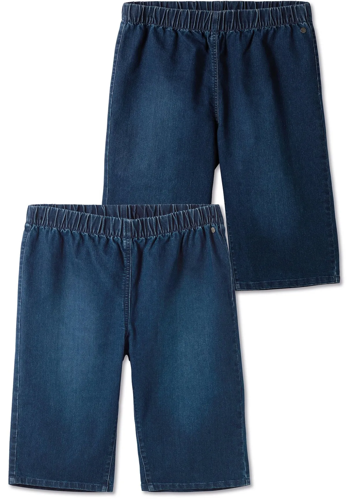 Doppelpack Jeans-Bermudas, mit Gummibund