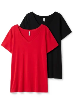 Doppelpack Shirts mit V-Ausschnitt