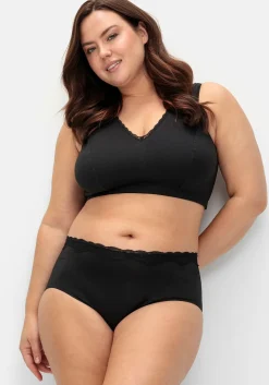 Doppelpack Slips mit elastischer Spitzenkante