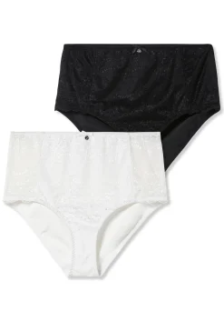 Doppelpack Taillenslips mit Spitzeneinsatz