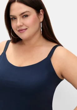 Doppelt gewebtes Spaghettitop mit Satinoptik-Details