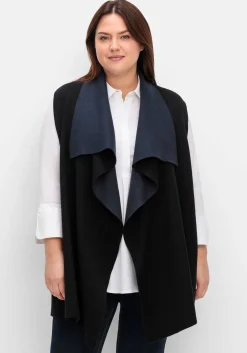 Doubleface-Weste mit weich fallendem Kragen