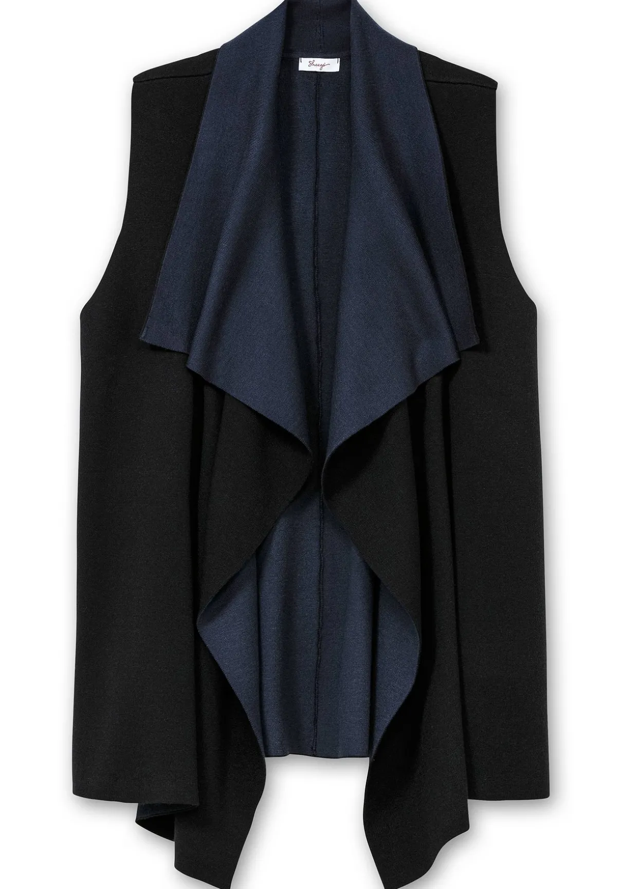 Doubleface-Weste mit weich fallendem Kragen