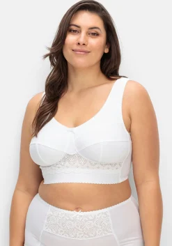 Entlastungs-BH ohne Bügel, mit Spitzenbesatz