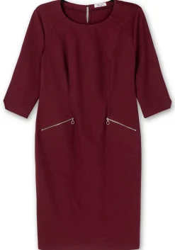 Etuikleid mit 3/4-Arm, im Materialmix