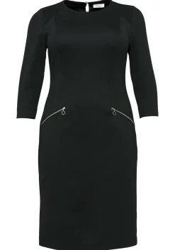 Etuikleid mit 3/4-Arm, im Materialmix