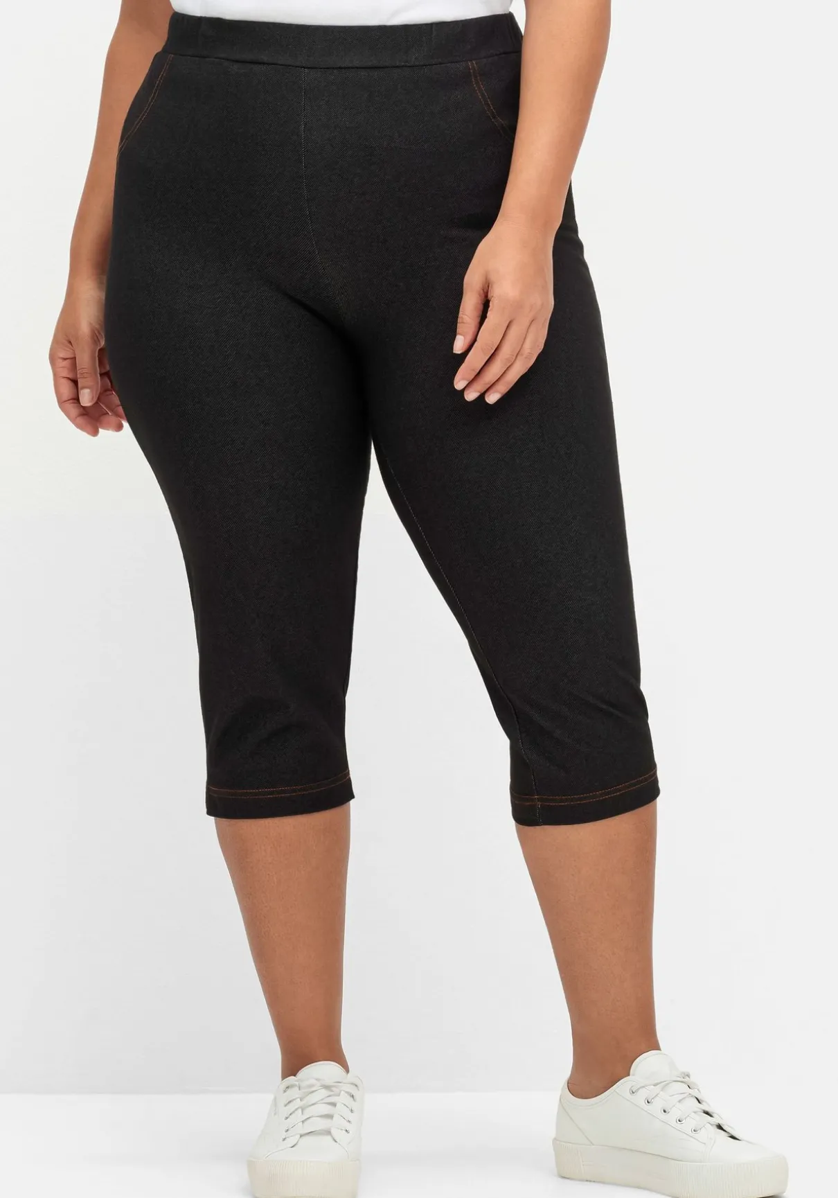 Extraschmale Caprihose in Denim-Optik