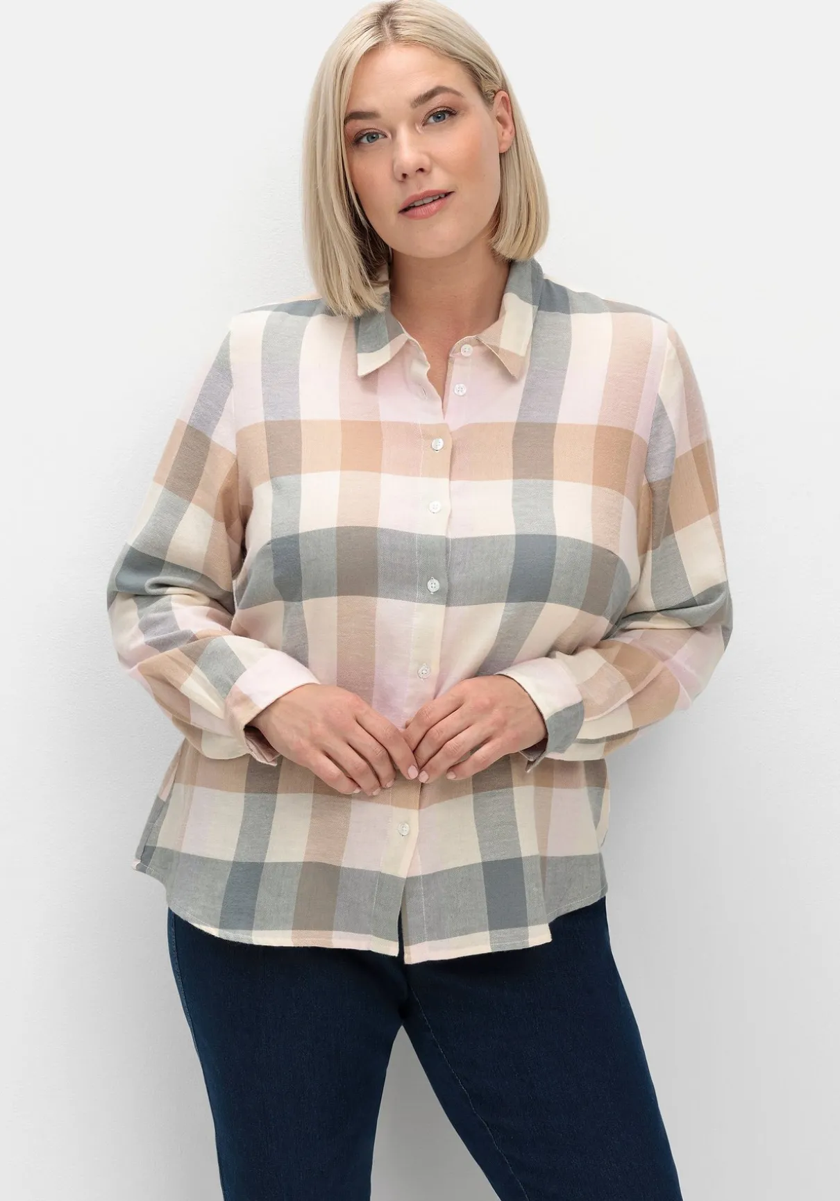 Flanellbluse im Karomuster