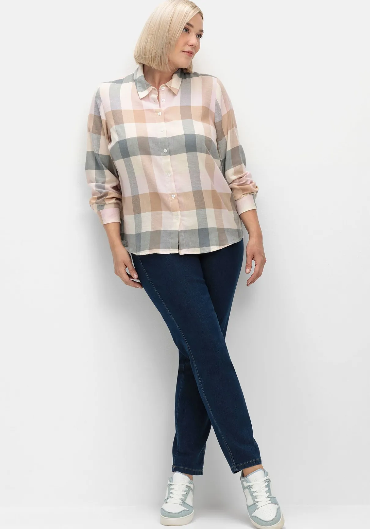 Flanellbluse im Karomuster