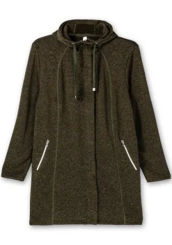 Fleecejacke mit Kapuze, in Melange-Optik