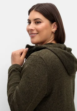 Fleecejacke mit Kapuze, in Melange-Optik