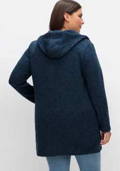 Fleecejacke mit Kapuze, in Melange-Optik