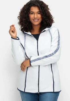 Fleecejacke mit Kapuze und Zierbändern