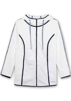 Fleecejacke mit Kapuze und Zierbändern