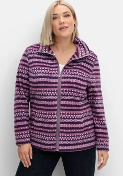 Fleecejacke mit Norweger-Allovermuster