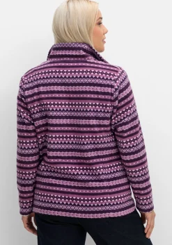 Fleecejacke mit Norweger-Allovermuster
