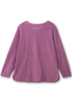 Fleeceshirt mit abgerundetem Saum