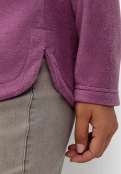 Fleeceshirt mit abgerundetem Saum