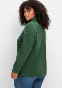 Fleeceshirt mit Reißverschluss am Stehkragen