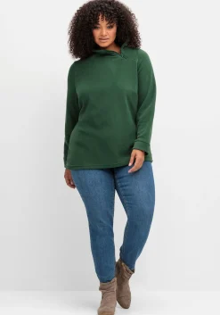 Fleeceshirt mit Reißverschluss am Stehkragen