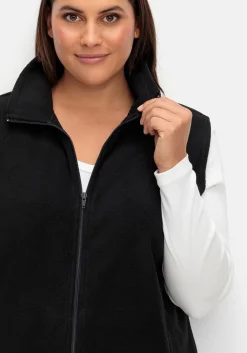 Fleeceweste mit Stehkragen und Anti-Pilling-Effekt