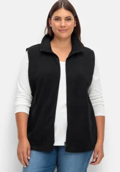 Fleeceweste mit Stehkragen und Anti-Pilling-Effekt