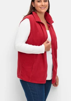 Fleeceweste mit Stehkragen und Anti-Pilling-Effekt