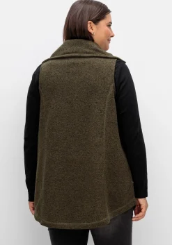 Fleeceweste mit Stehkragen, in Melange-Optik