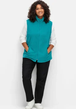 Fleeceweste mit Stehkragen und Anti-Pilling-Effekt