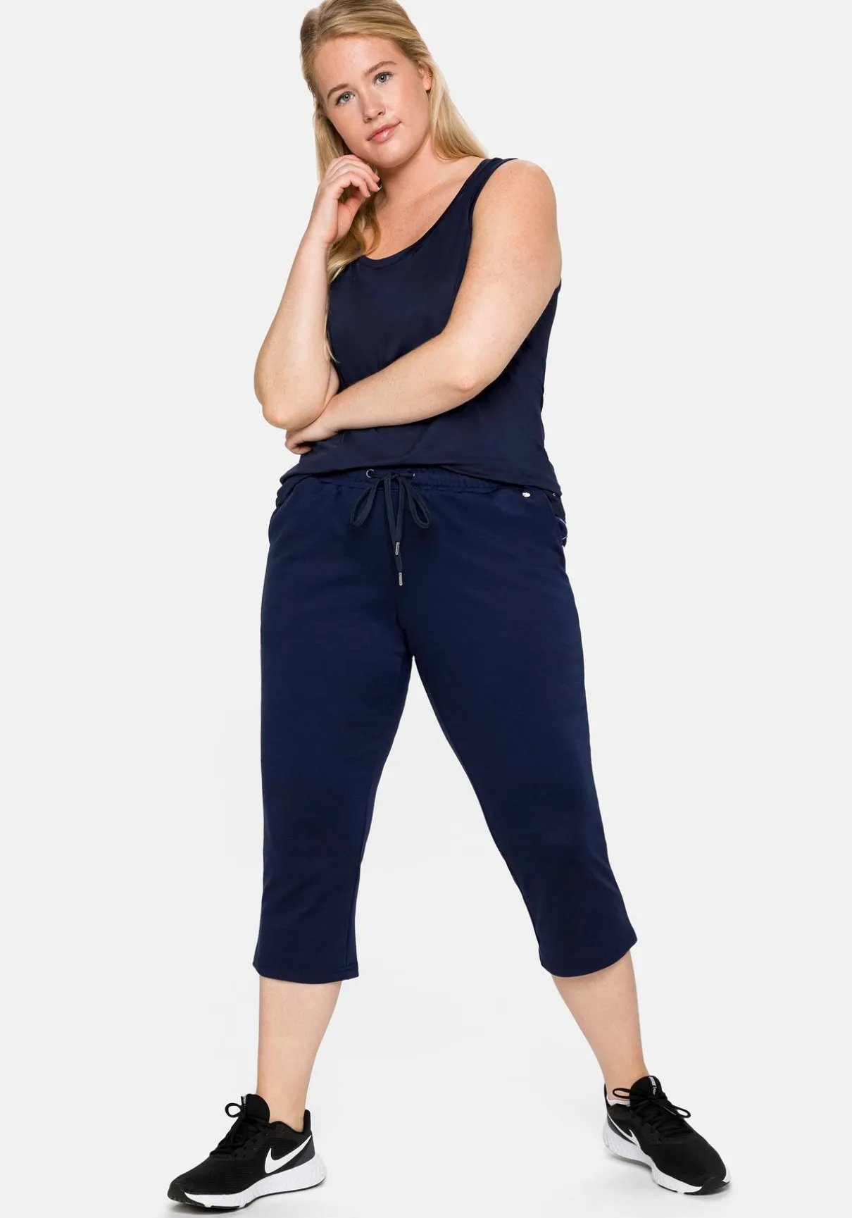 Funktionshose in 3/4-Länge mit Kontrastpaspel