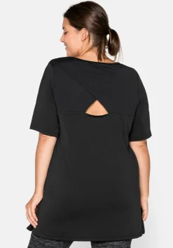 Funktionsshirt in Longform, mit Cut-out im Rücken