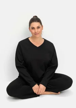 Funktions-Sweatshirt mit V-Ausschnitt