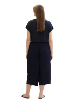 Gecrinkelte Culotte mit elastischem Bund