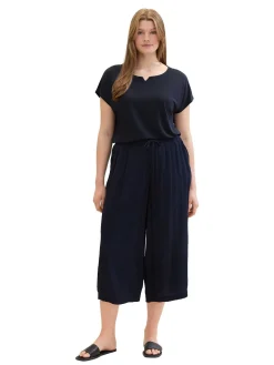 Gecrinkelte Culotte mit elastischem Bund