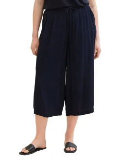 Gecrinkelte Culotte mit elastischem Bund