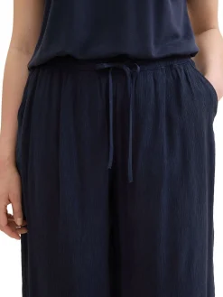 Gecrinkelte Culotte mit elastischem Bund