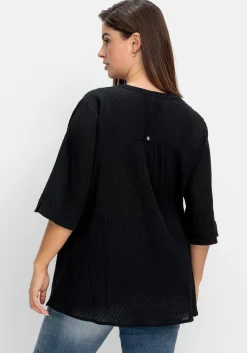 Gecrinkelte Tunika mit eingewebten Punkten