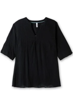 Gecrinkelte Tunika mit eingewebten Punkten