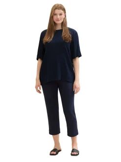 Gecrinkelte Tunika mit Schlüsselloch-Ausschnitt hinten